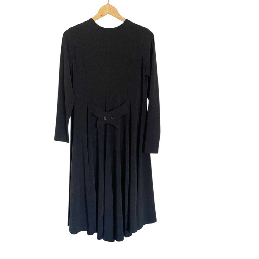 Sympli Black Mystic Cinch Gathered Hem Lagenlook Shacket Dress Convertible sz 8 - Picture 3 of 9
